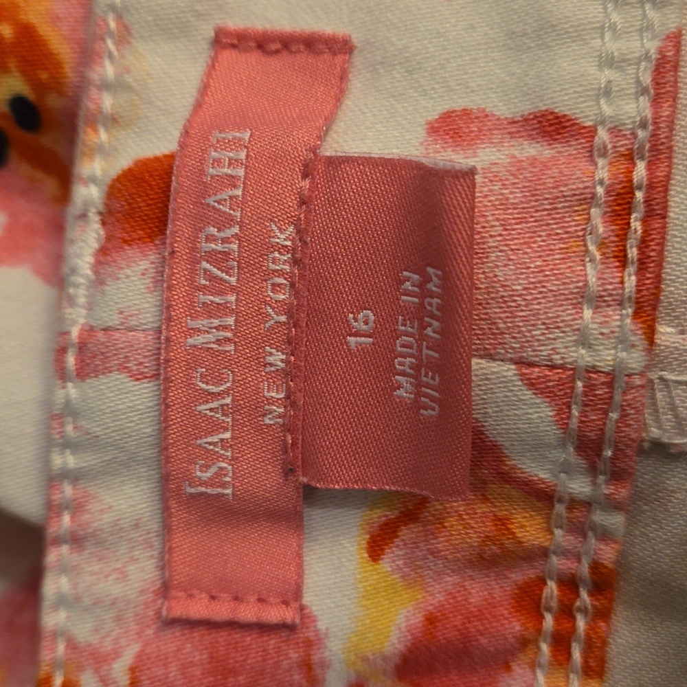 Isaac Mizrahi High-Waist Floral Print Shorts - White, Pink, Orange, Yellow - Picture 3 of 7